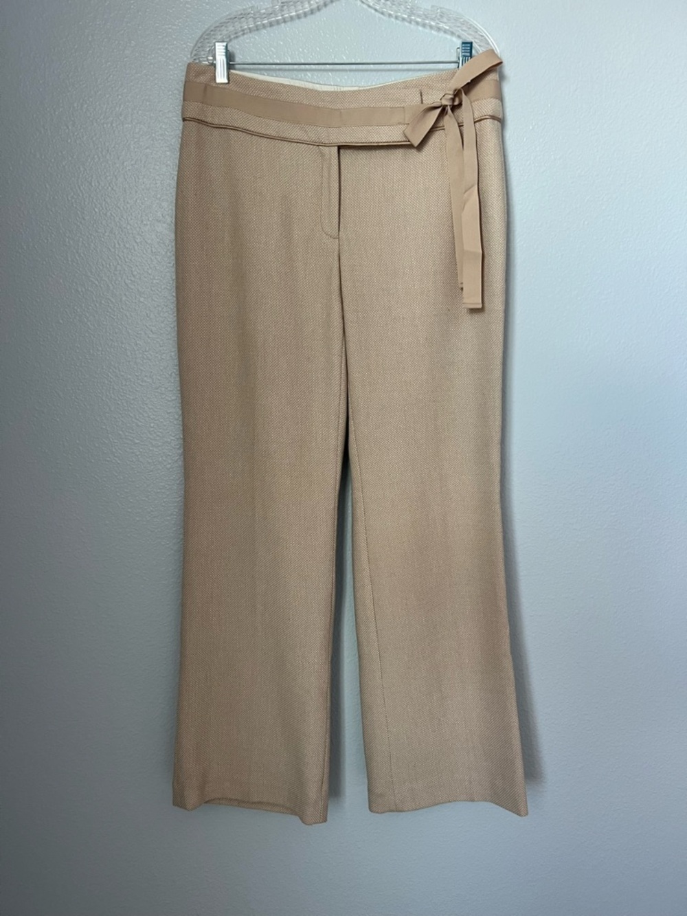 Banana Republic Factory Tan Wool Blend Tie Waist Pants